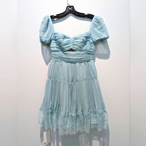 Self-Portrait Chiffon Cutout Mini-Dress